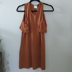 Rust orange off shoulder tshirt dress small